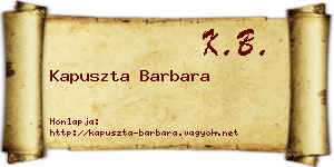 Kapuszta Barbara névjegykártya